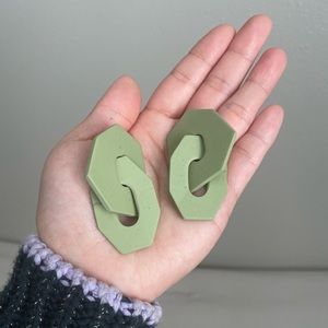 Clay Earrings, Color: Matcha